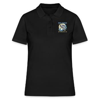 Angler FISCH AM HAKEN JETZT DER PUNK AB Lustiges - Frauen Polo Shirt - Schwarz - Vorne - Ailine (174cm)