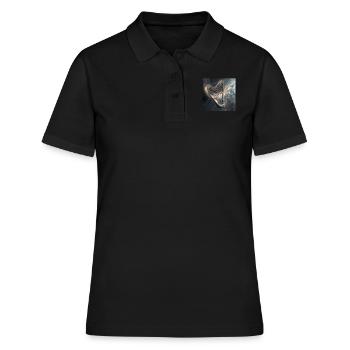 Harfe - Frauen Polo Shirt - Schwarz - Vorne - Ailine (174cm)