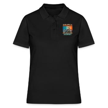 Opi BIN NICHT IM RUHESTAND BIN IM OPA DIENST - Frauen Polo Shirt - Schwarz - Vorne - Ailine (174cm)