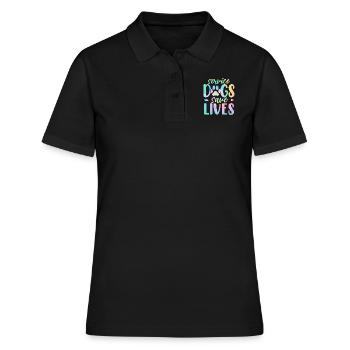 Les chiens d’assistance sauvent des vies Drôle de chien Tie Dye Animal - Polo Femme - noir - Devant - Ailine (174cm)