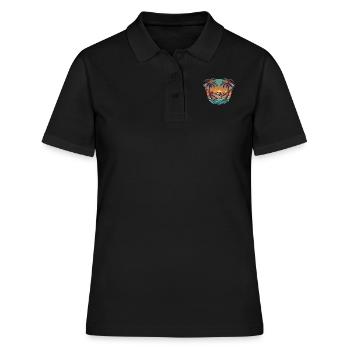 Faultier-hängematte, Strand, Chillige - Frauen Polo Shirt - Schwarz - Vorne - Ailine (174cm)