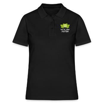 Karneval Party DAS IST MEIN FROSCHKOSTÜM Lustiges - Frauen Polo Shirt - Schwarz - Vorne - Ailine (174cm)