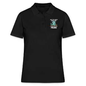 Froschkostüm DAS IST MEIN KOSTÜM BIN EIN PRINZ - Frauen Polo Shirt - Schwarz - Vorne - Ailine (174cm)