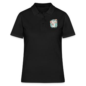 Cat Rage Consumes Me Humor Meme - Women's Polo Shirt - black - Front - Ailine (174cm)