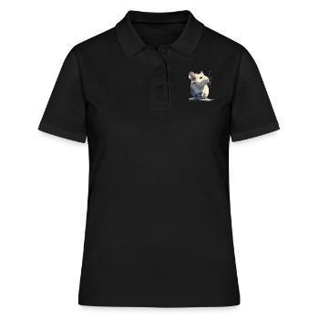 Mäuse Maus - Frauen Polo Shirt - Schwarz - Vorne - Ailine (174cm)