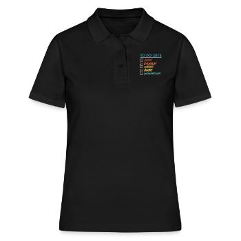 Doktortitel TO DO LISTE DOCTOR WELTHERRSCHAFT - Frauen Polo Shirt - Schwarz - Vorne - Ailine (174cm)