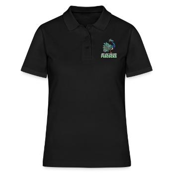Pfaue Pfau - Frauen Polo Shirt - Schwarz - Vorne - Ailine (174cm)