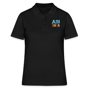 ABI 2025 Abitur Abschluss Lustiges Abiturienten - Frauen Polo Shirt - Schwarz - Vorne - Ailine (174cm)
