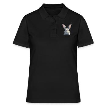 Hasen Hase - Frauen Polo Shirt - Schwarz - Vorne - Ailine (174cm)