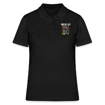 Läufer MARATHON LEBEN Laufen Lustiges - Frauen Polo Shirt - Schwarz - Vorne - Ailine (174cm)