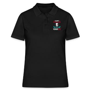 Tierschutz STOPPT TIERVERSUCHE NEHMT MEINEN EX - Frauen Polo Shirt - Schwarz - Vorne - Ailine (174cm)