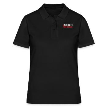 Tierschutz GEGEN TIER VERSUCHE LUSTIG - Frauen Polo Shirt - Schwarz - Vorne - Ailine (174cm)