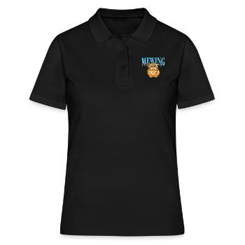 Miauler Pas Miauler Drôle Chat Meme Mâchoire - Polo Femme - noir - Devant - Ailine (174cm)