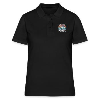 Je peux pas j'ai Aqua Poney - Polo Femme - noir - Devant - Ailine (174cm)