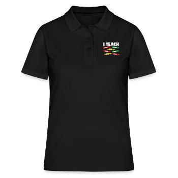 i J’enseigne la bravoure confiante l’égalité de l’enseignant l’avenir - Polo Femme - noir - Devant - Ailine (174cm)