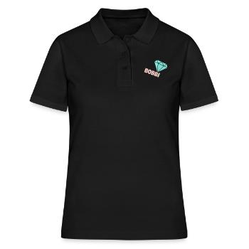 Bobbi als Edel - Frauen Polo Shirt - Schwarz - Vorne - Ailine (174cm)