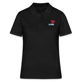 Edel Björn - Frauen Polo Shirt - Schwarz - Vorne - Ailine (174cm)