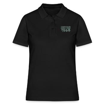 seit 1960 - Frauen Polo Shirt - Schwarz - Vorne - Ailine (174cm)