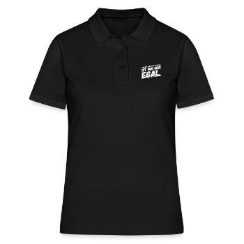 Hab ich schon verstanden, ist mir nur egal - Frauen Polo Shirt - Schwarz - Vorne - Ailine (174cm)