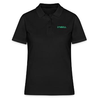 Downhill mit Biker - Bike - Biken - Frauen Polo Shirt - Schwarz - Vorne - Ailine (174cm)