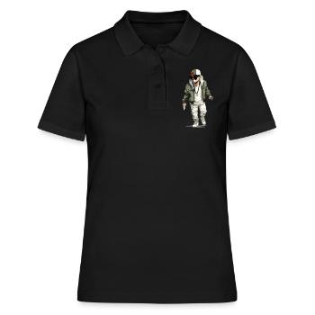 Zalk le chien rappeur - Polo Femme - noir - Devant - Ailine (174cm)