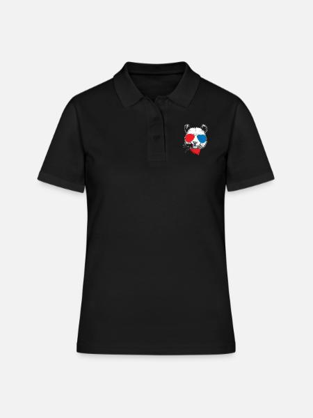 cool panda cadeau ours nature animal mignon - Polo Femme - noir