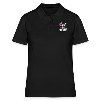Süß aber instabil mit Einhorn freches Girly-Shirt - Frauen Polo Shirt - Schwarz - Vorne - Ailine (174cm)