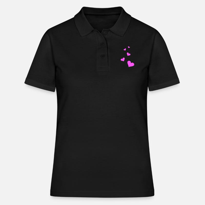 Cuore rosa - Polo donna - nero