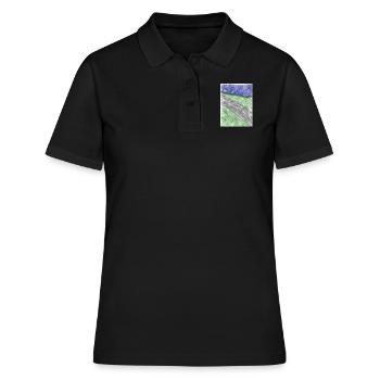 Straße am Meer - Frauen Polo Shirt - Schwarz - Vorne - Ailine (174cm)