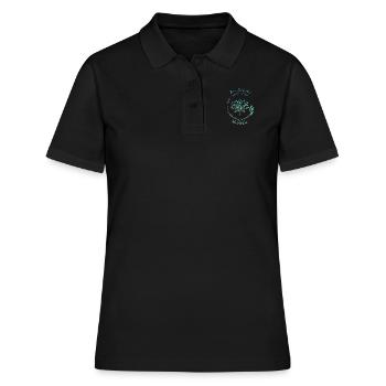 Karma Beach Blue Lotus Flower - Women's Polo Shirt - black - Front - Ailine (174cm)