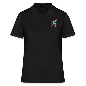 bunter Australian Cattle Dog - bunte Hunde - Frauen Polo Shirt - Schwarz - Vorne - Ailine (174cm)