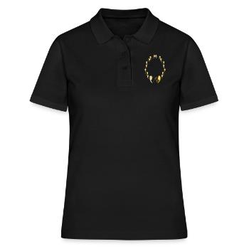 Collier avec déclaration d'amour réciproque. - Polo Femme - noir - Devant - Ailine (174cm)