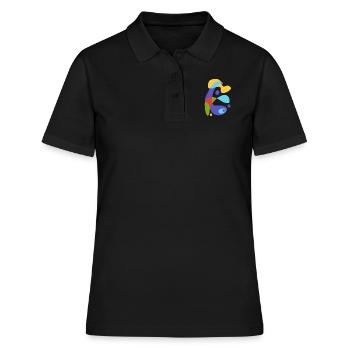 Créature abstraite vintage - Polo Femme - noir - Devant - Ailine (174cm)