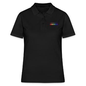Gitarren Musik LGBT GAY Pride Shirt Gitarre Regenbogen - Frauen Polo Shirt - Schwarz - Vorne - Ailine (174cm)