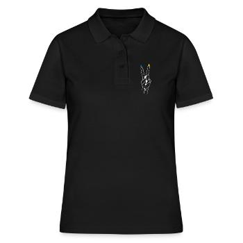 Paix Ukraine Victoire - Polo Femme - noir - Devant - Ailine (174cm)