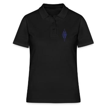 Spiritualität Heilige Geometrie Lotus Zen - Frauen Polo Shirt - Schwarz - Vorne - Ailine (174cm)