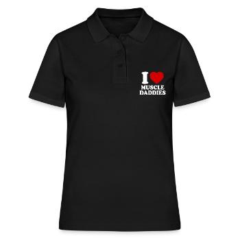 I love muscle daddies - Frauen Polo Shirt - Schwarz - Vorne - Ailine (174cm)
