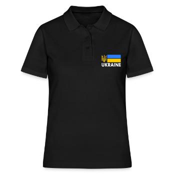 Ukraine - Frauen Polo Shirt - Schwarz - Vorne - Ailine (174cm)