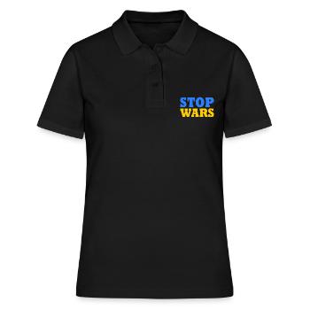 Stop war - Polo Femme - noir - Devant - Ailine (174cm)
