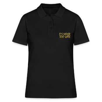 Its never too late - Frauen Polo Shirt - Schwarz - Vorne - Ailine (174cm)