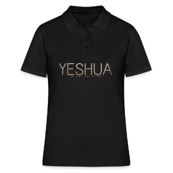 YESHUA vol.3 - Frauen Polo Shirt - Schwarz - Vorne - Ailine (174cm)