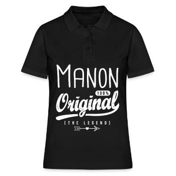 Manon ORIGINAL shirt personnalisé Manon - Polo Femme - noir - Devant - Ailine (174cm)