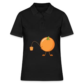 Orange pipi pisse drôle fruit jus d'orange jus - Polo Femme - noir - Devant - Ailine (174cm)