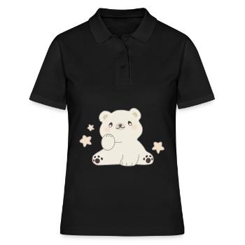 Nounours mignon ours polaire étoiles nuit pour les enfants - Polo Femme - noir - Devant - Ailine (174cm)