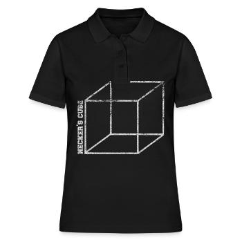 necker illusion - Frauen Polo Shirt - Schwarz - Vorne - Ailine (174cm)