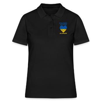 Schleswig-Holstein Solidarität Ukraine Friede - Frauen Polo Shirt - Schwarz - Vorne - Ailine (174cm)