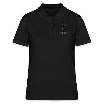 Paix et shalom pour l’Ukraine - Polo Femme - noir - Devant - Ailine (174cm)