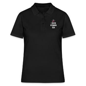 ICH BRAUCHE VITAMIN SEA - Frauen Polo Shirt - Schwarz - Vorne - Ailine (174cm)