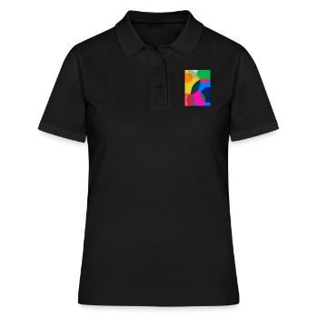Abstrakte Malerei - Frauen Polo Shirt - Schwarz - Vorne - Ailine (174cm)