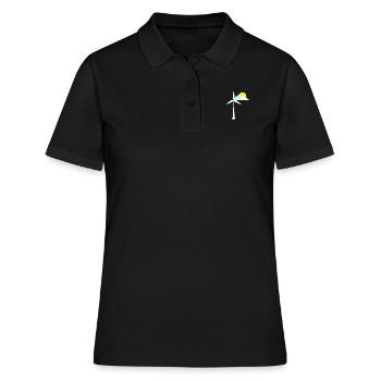 Windrad - Frauen Polo Shirt - Schwarz - Vorne - Ailine (174cm)